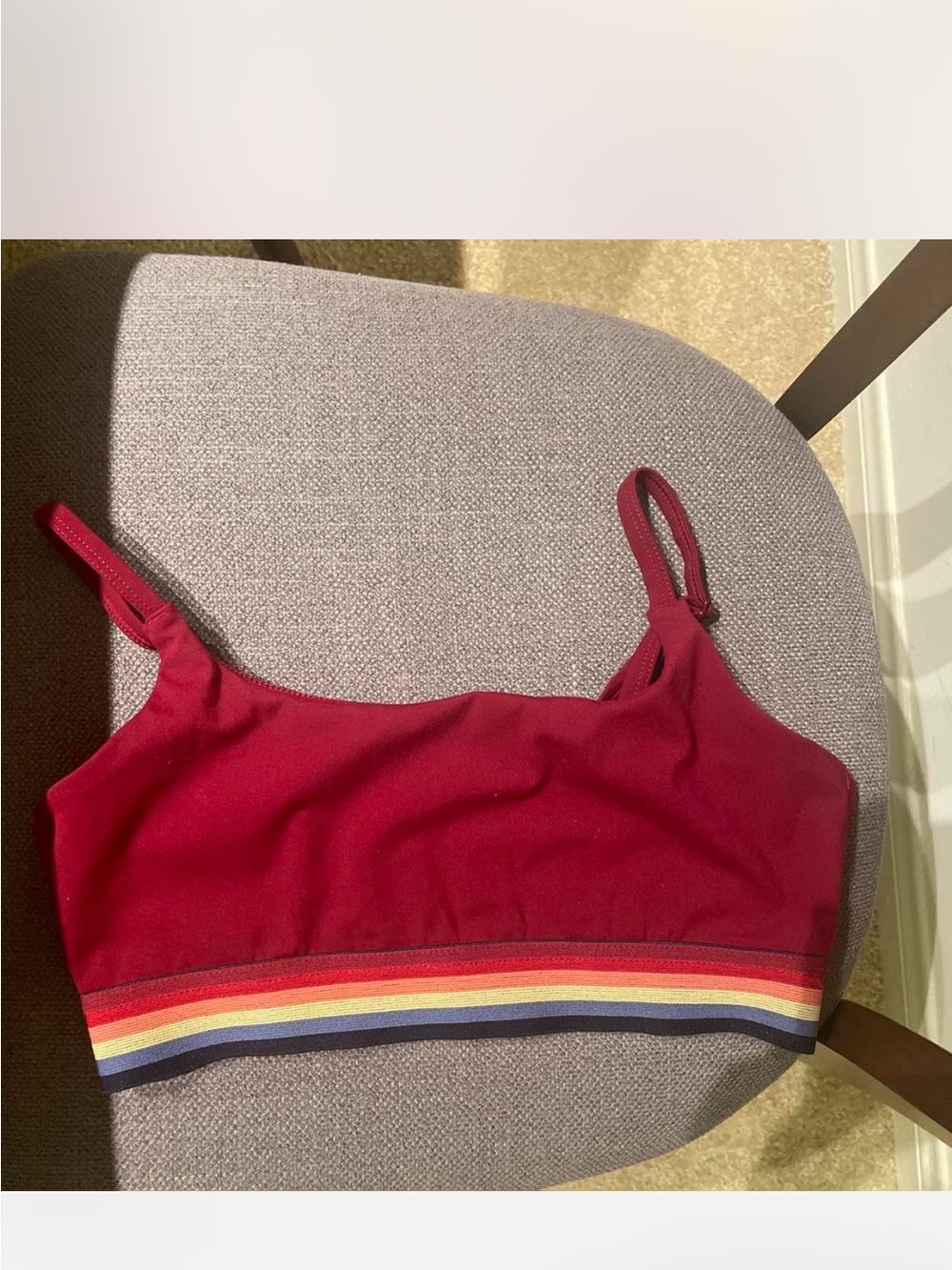 Red sports bra